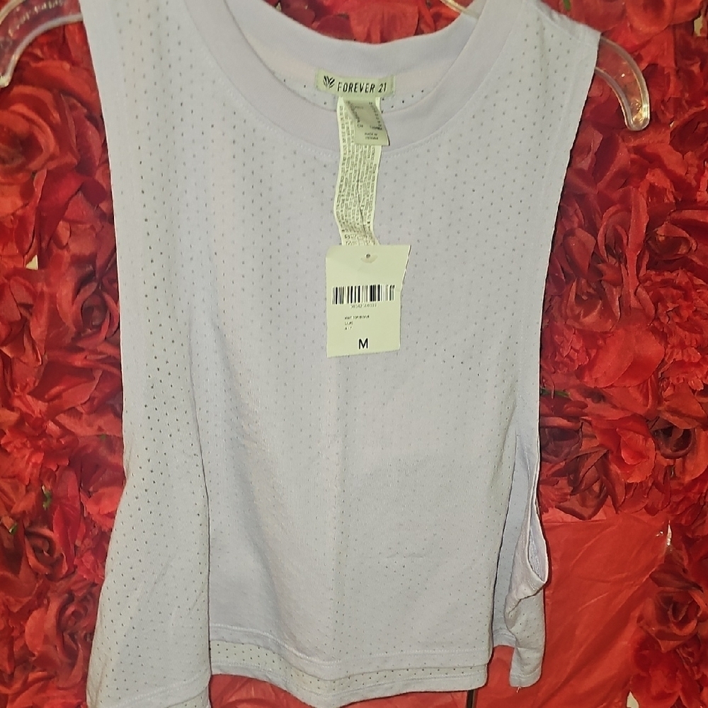 Forever 21 NWT Light Purple Mesh Tank Top Size Medium